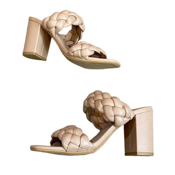 Madden NYC Tan Braided Block Heels Sz 7 - Picture 1 of 13